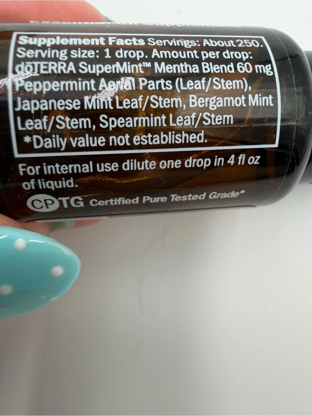 New 15ml bottle of doTERRA SuperMint & Lavender essential oils